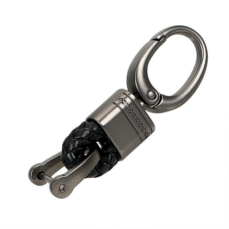 Hand Woven Horseshoe Buckle Keychain Car Keyring Gift Auto Accessories
