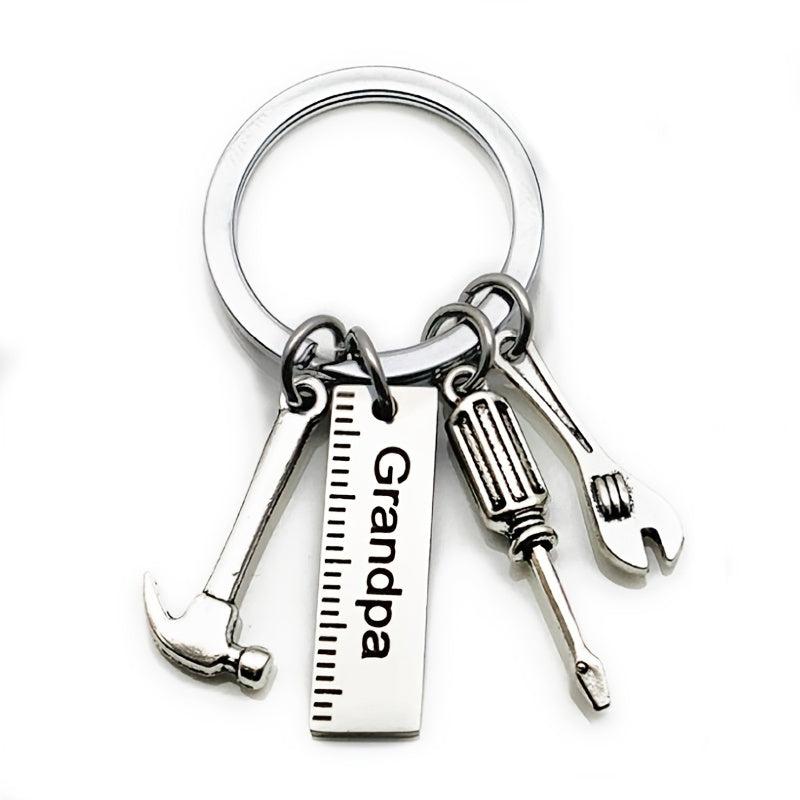 Stainless Steel Keychain Hammer Screwdriver Wrench Dad's Tools Keychain