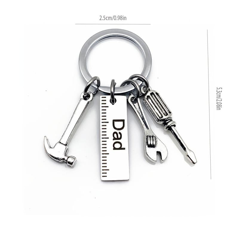 Stainless Steel Keychain Hammer Screwdriver Wrench Dad's Tools Keychain