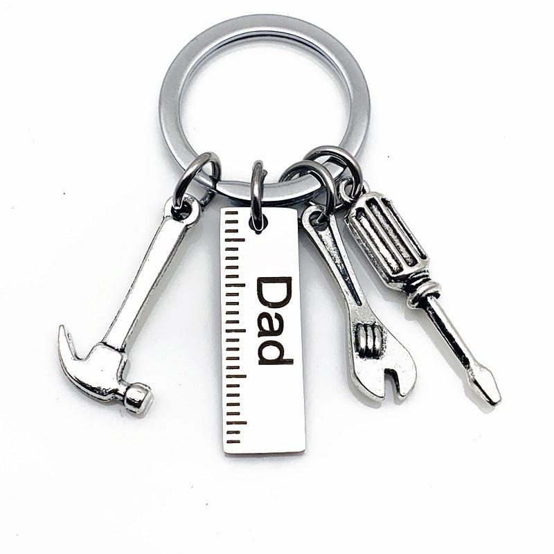 Stainless Steel Keychain Hammer Screwdriver Wrench Dad's Tools Keychain