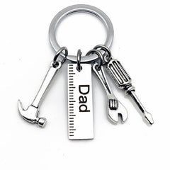 Stainless Steel Keychain Hammer Screwdriver Wrench Dad's Tools Keychain