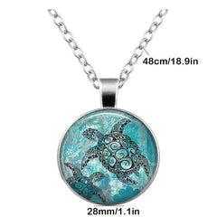Turtle Time Gemstone Keychain Necklace Set