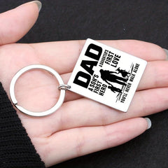 Father Is Son's First Hero Daughter's First Love Gift Keychain
