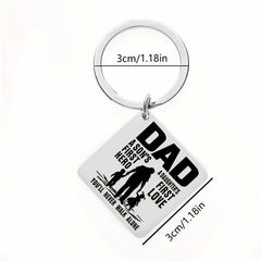 Father Is Son's First Hero Daughter's First Love Gift Keychain