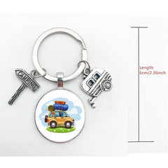 Touring Car Keychain Taxi Key Ring Dog Paw Key Chain