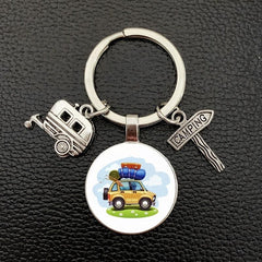 Touring Car Keychain Taxi Key Ring Dog Paw Key Chain