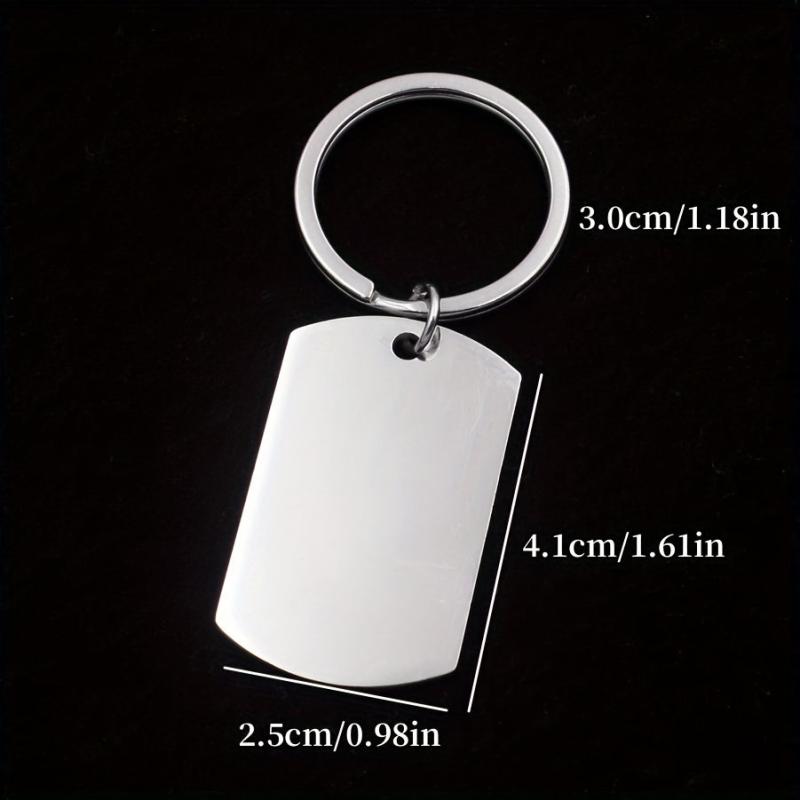 Men's ID Dog Tag Stainless Steel Keychain Military Army Keyring For Men