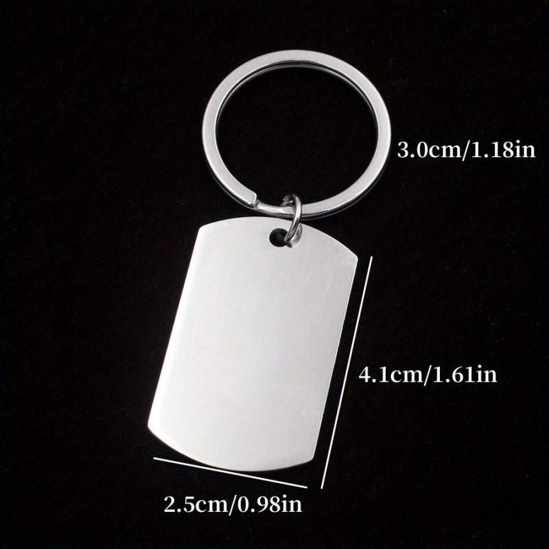 Men's ID Dog Tag Stainless Steel Keychain Military Army Keyring For Men
