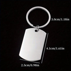 Men's ID Dog Tag Stainless Steel Keychain Military Army Keyring For Men