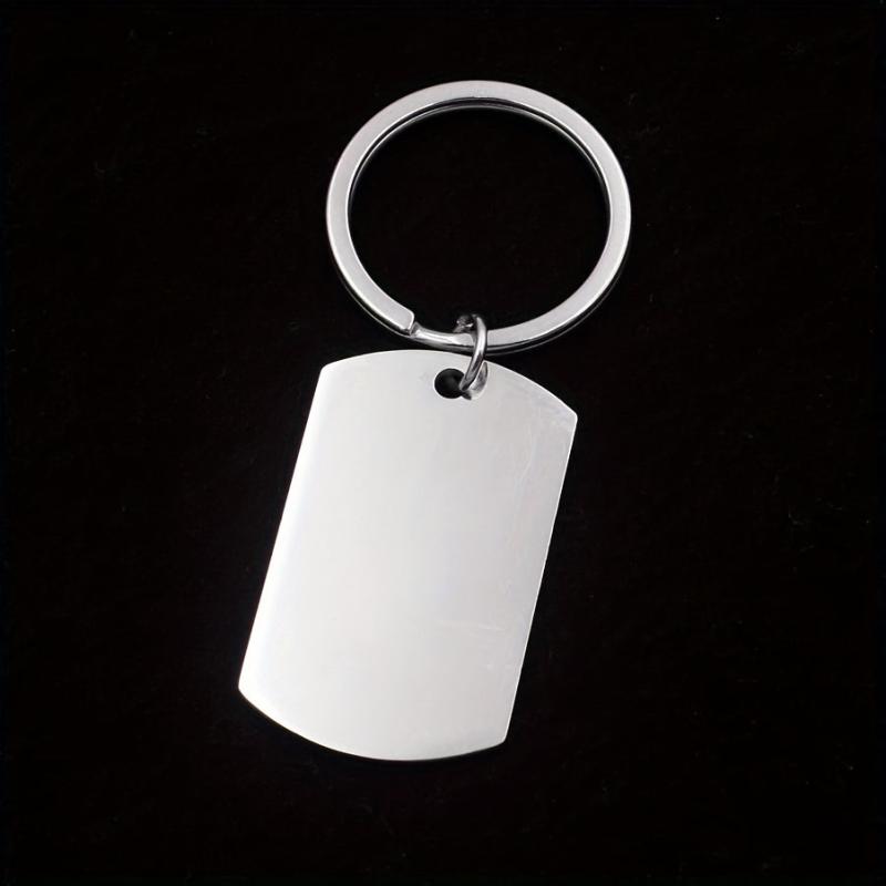 Men's ID Dog Tag Stainless Steel Keychain Military Army Keyring For Men