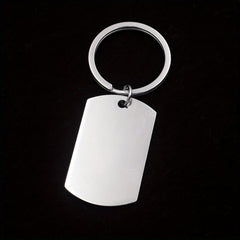 Men's ID Dog Tag Stainless Steel Keychain Military Army Keyring For Men