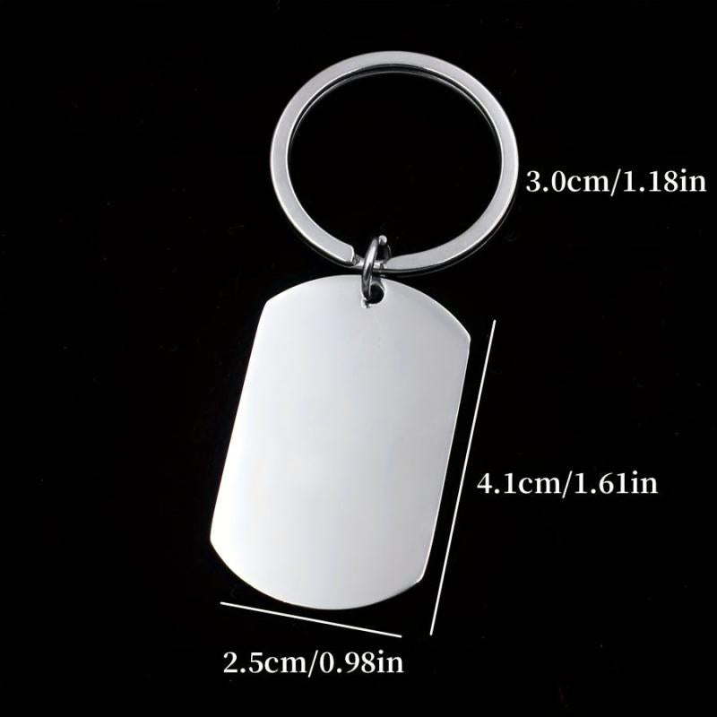 Men's ID Dog Tag Stainless Steel Keychain Military Army Keyring For Men