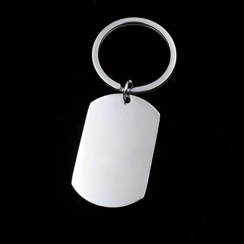 Men's ID Dog Tag Stainless Steel Keychain Military Army Keyring For Men
