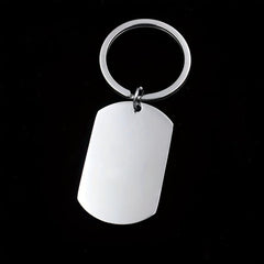 Men's ID Dog Tag Stainless Steel Keychain Military Army Keyring For Men