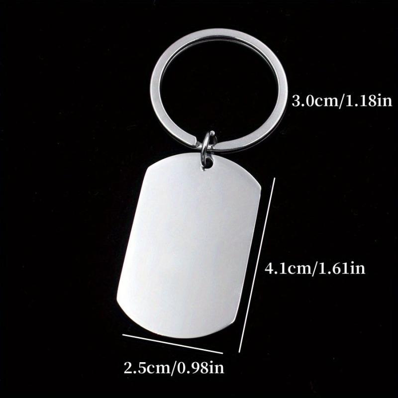 Men's ID Dog Tag Stainless Steel Keychain Military Army Keyring For Men