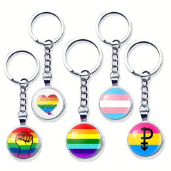 Rainbow Pride Keychain Metal Key Ring LGBT Jewelry Transgender Pride Gift