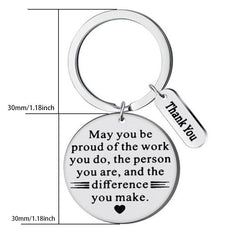 1pc THANK YOU Stainless Steel Keychain Thanksgiving Gift