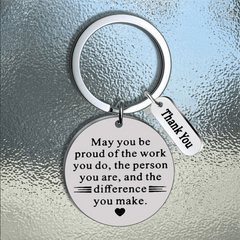 1pc THANK YOU Stainless Steel Keychain Thanksgiving Gift