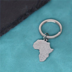 African American Map Keychain Africa Map With Tiger Face Pendant Key Chains