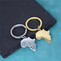 African American Map Keychain Africa Map With Tiger Face Pendant Key Chains