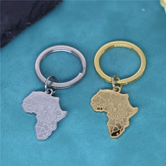 African American Map Keychain Africa Map With Tiger Face Pendant Key Chains