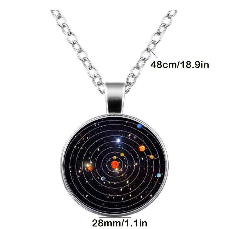 Solar System Time Gem Keychain Necklace
