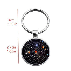 Solar System Time Gem Keychain Necklace