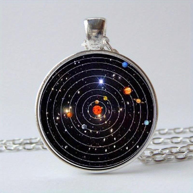 Solar System Time Gem Keychain Necklace
