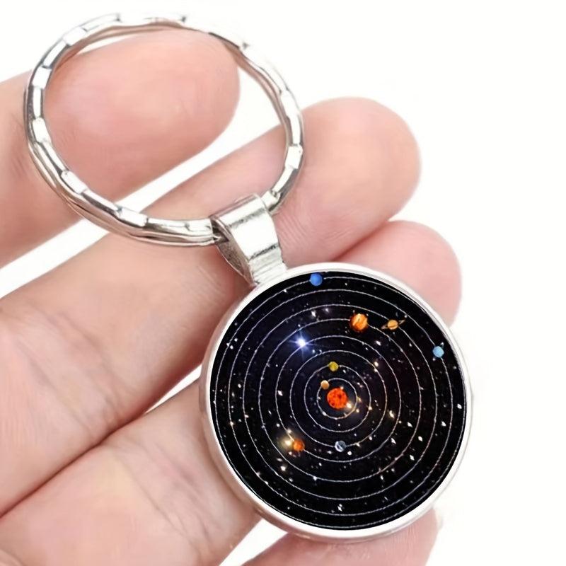 Solar System Time Gem Keychain Necklace