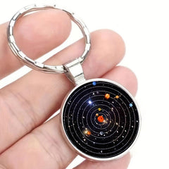 Solar System Time Gem Keychain Necklace