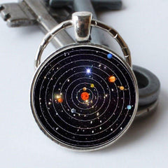 Solar System Time Gem Keychain Necklace