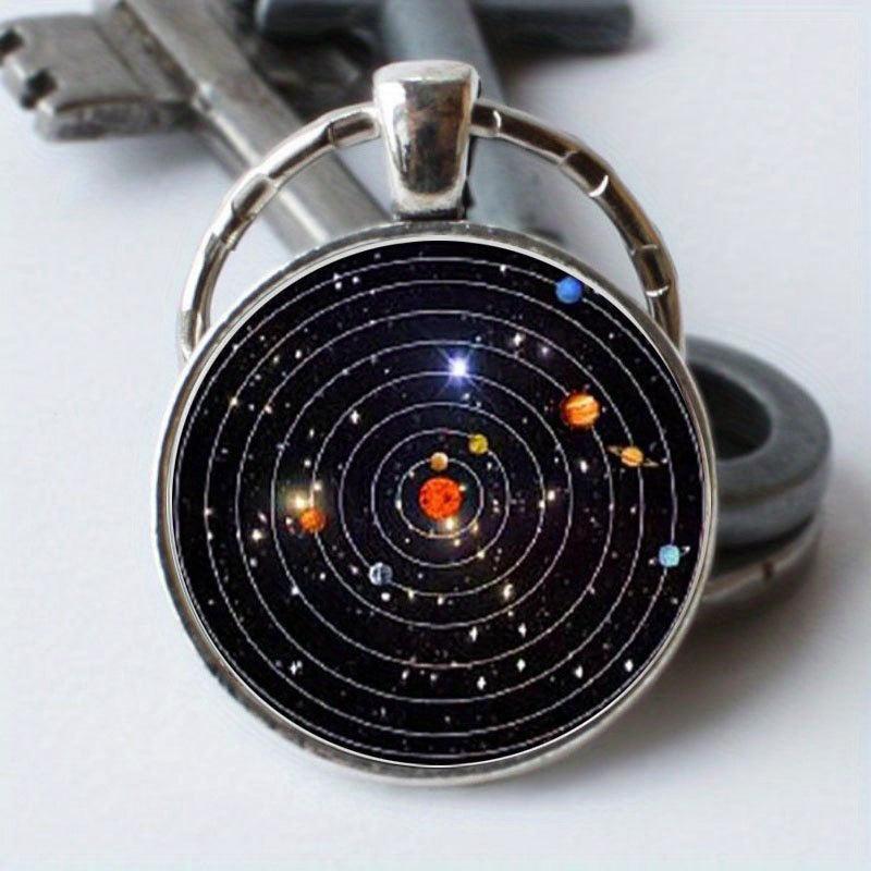 Solar System Time Gem Keychain Necklace