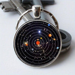 Solar System Time Gem Keychain Necklace
