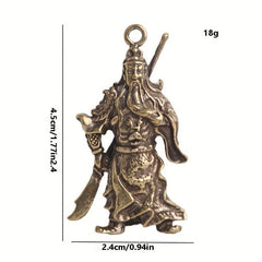 God Of Wealth Brass Guan Gong Key Chain Pendant