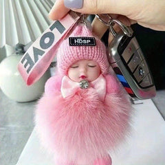 Fluffy Baby Keychain Plush Doll Cute Doll Keychain Car Keychain Gift