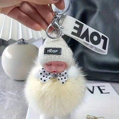 Fluffy Baby Keychain Plush Doll Cute Doll Keychain Car Keychain Gift