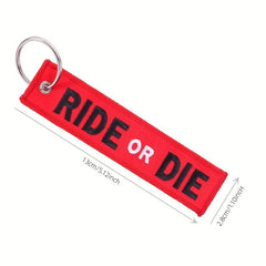 RIDE OR DIE Keychain Jewelry Key Holder For Motorcycle And Cars