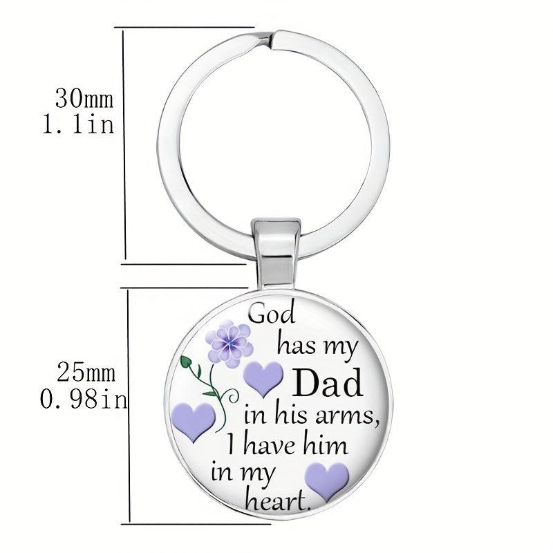 God Holds My Dad In Pocket Keychain - Memorial Keyring