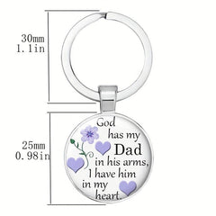 God Holds My Dad In Pocket Keychain - Memorial Keyring