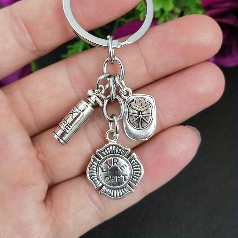 Fireman Keychain Fire Extinguisher Pendant Men's Keychain