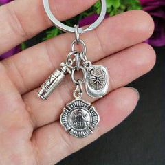 Fireman Keychain Fire Extinguisher Pendant Men's Keychain