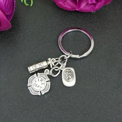 Fireman Keychain Fire Extinguisher Pendant Men's Keychain