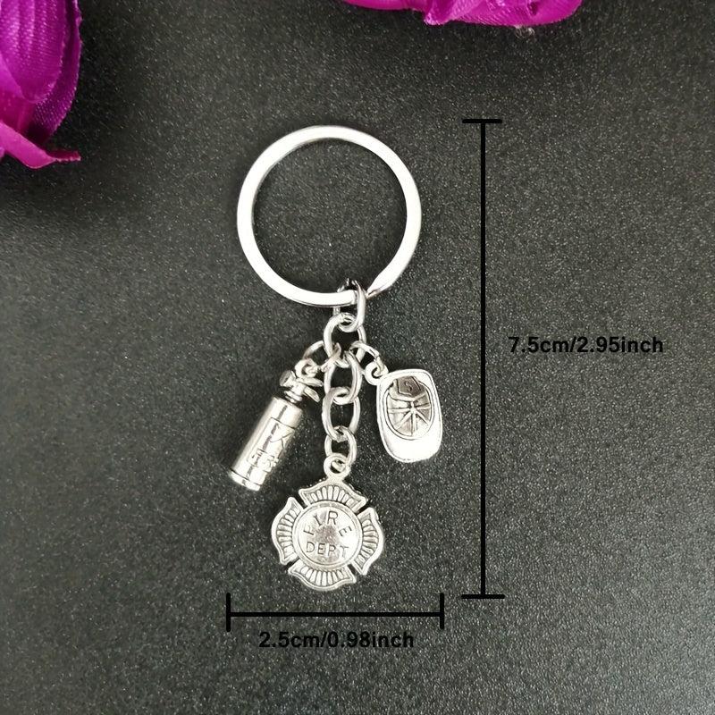Fireman Keychain Fire Extinguisher Pendant Men's Keychain