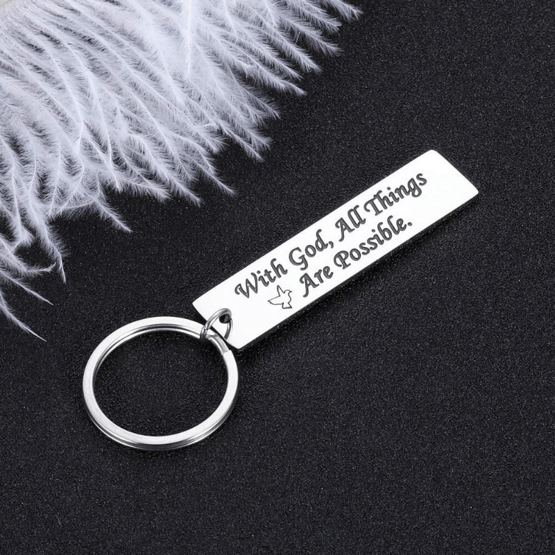 Christian Faith Gift Keychain All Things Are Possible Godmother