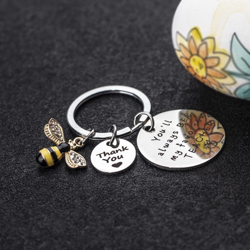 Teacher Keychain You'll Always Be My Favorite Thank You Gift Small Bee Keychain