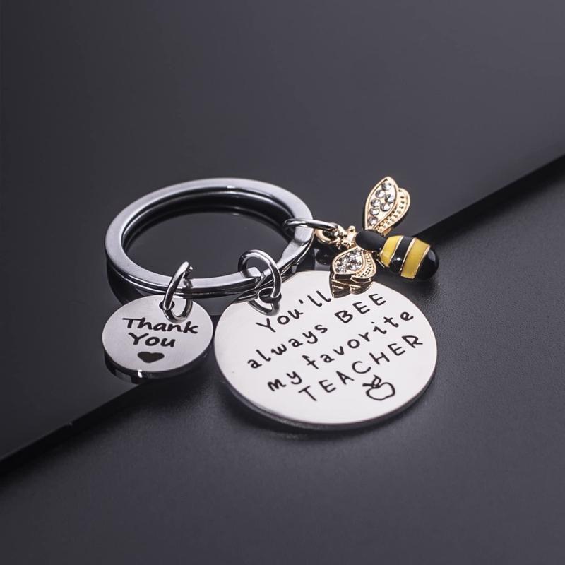 Teacher Keychain You'll Always Be My Favorite Thank You Gift Small Bee Keychain
