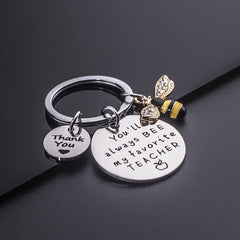 Teacher Keychain You'll Always Be My Favorite Thank You Gift Small Bee Keychain
