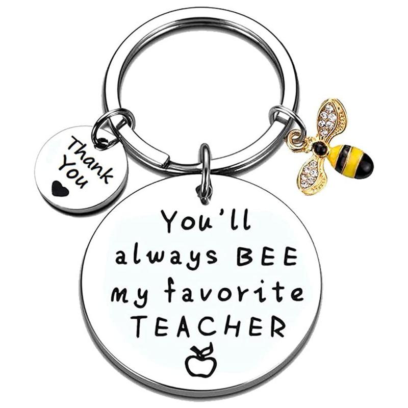 Teacher Keychain You'll Always Be My Favorite Thank You Gift Small Bee Keychain