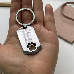Pet Paw Printed Keychain for Dog Lovers Stainless Steel