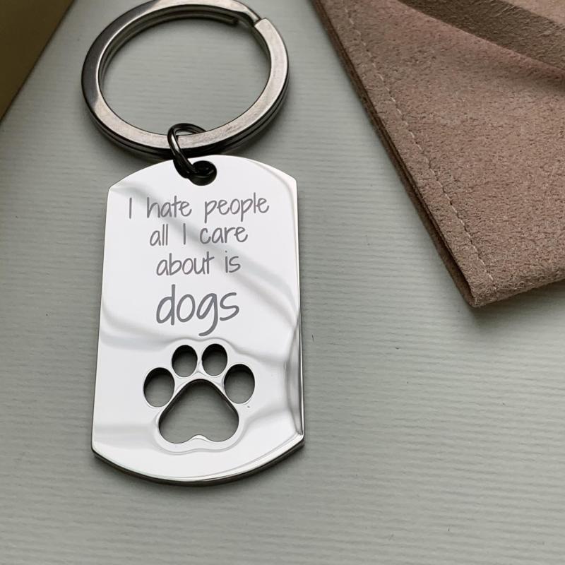 Pet Paw Printed Keychain for Dog Lovers Stainless Steel